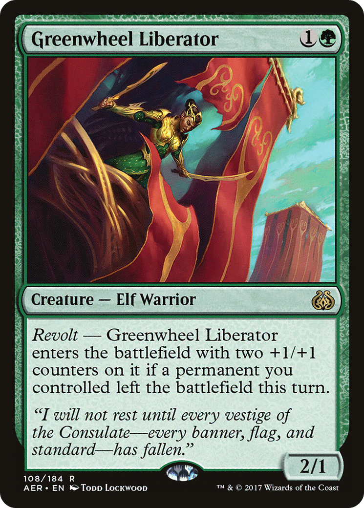 Greenwheel Liberator (AER-108) [Aether Revolt] MTG Single Wizards of the Coast