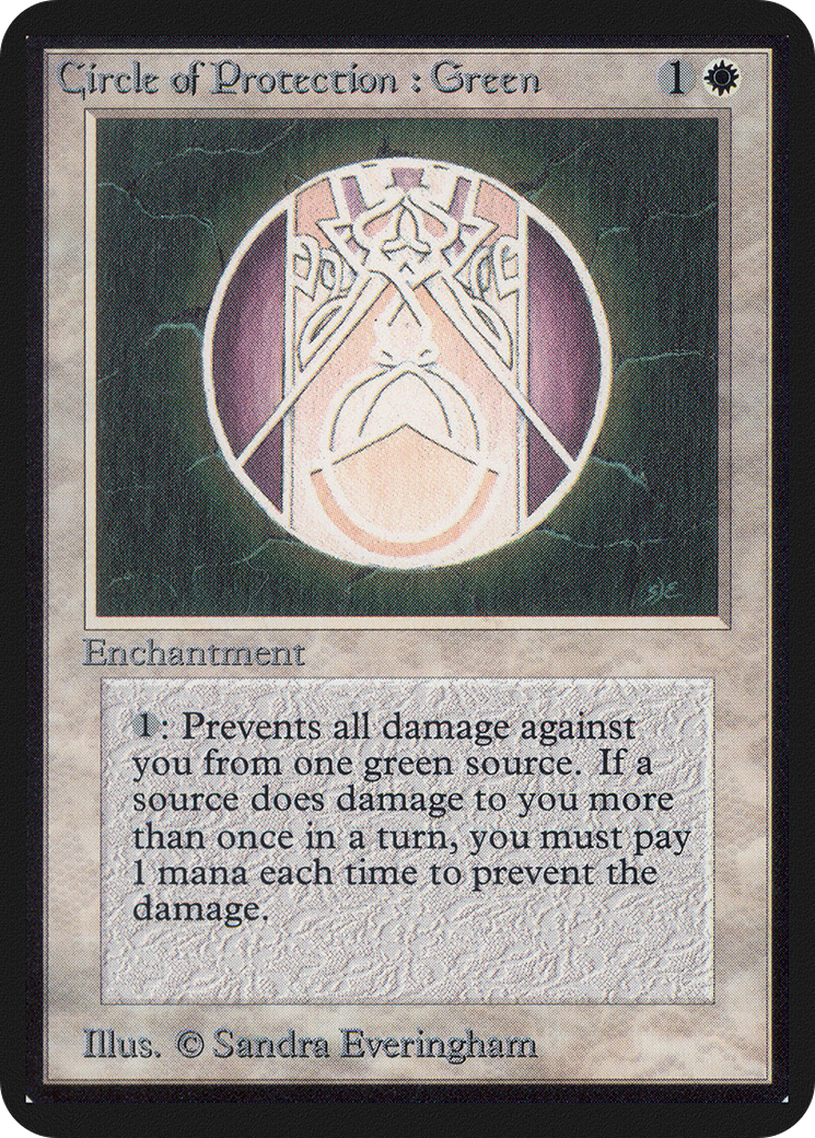 Circle of Protection: Green (LEA-) [Oldschool] Limited Edition Alpha MTG Single Wizards of the Coast