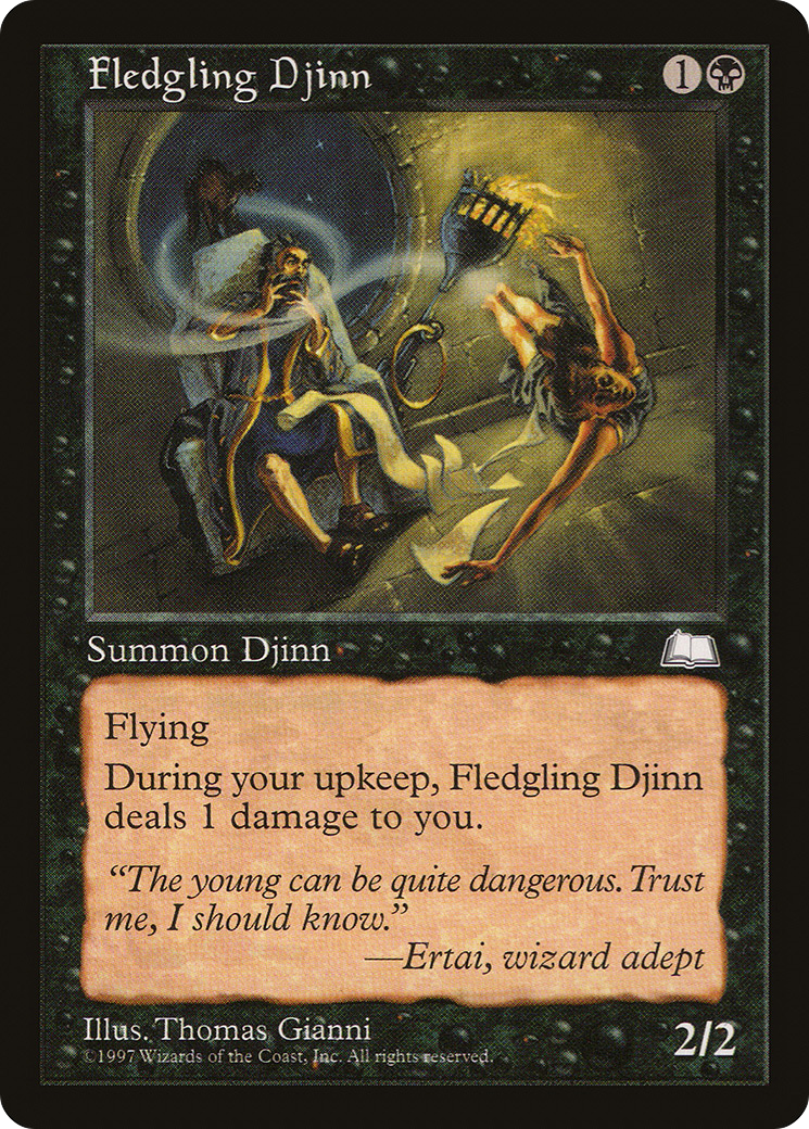 Fledgling Djinn (WTH-) [Weatherlight] MTG Single Wizards of the Coast