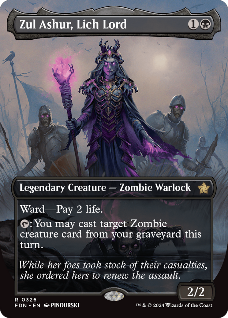Zul Ashur, Lich Lord (FDN-326) [Foundations] (Borderless) Foil MTG Single Wizards of the Coast