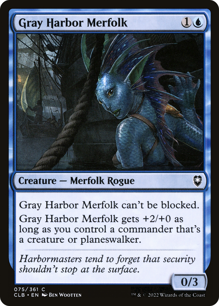 Gray Harbor Merfolk (CLB-075) [Commander Legends: Battle for Baldur's Gate] Foil MTG Single Wizards of the Coast