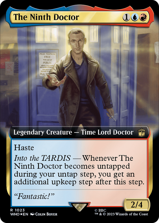The Ninth Doctor (Surge Foil) (WHO-1023) [Doctor Who] (Extended Art) Foil MTG Single Wizards of the Coast
