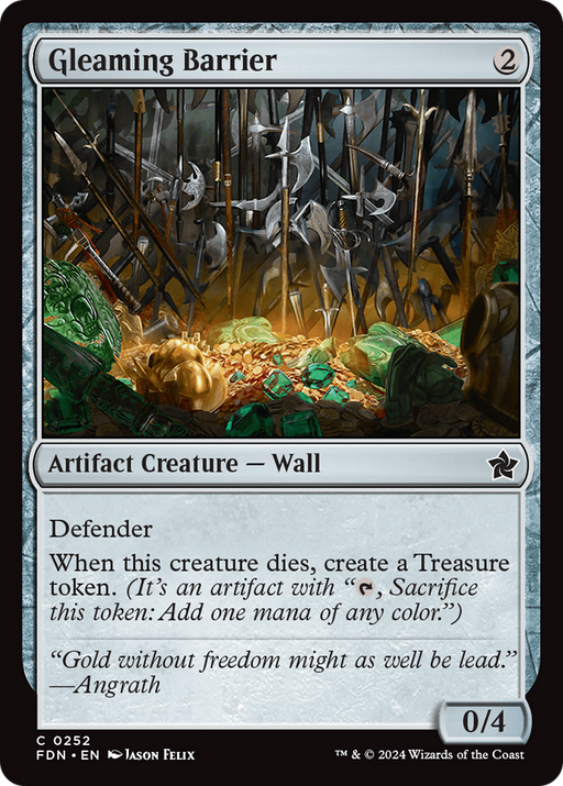 Gleaming Barrier (FDN-252) [Foundations] MTG Single Wizards of the Coast