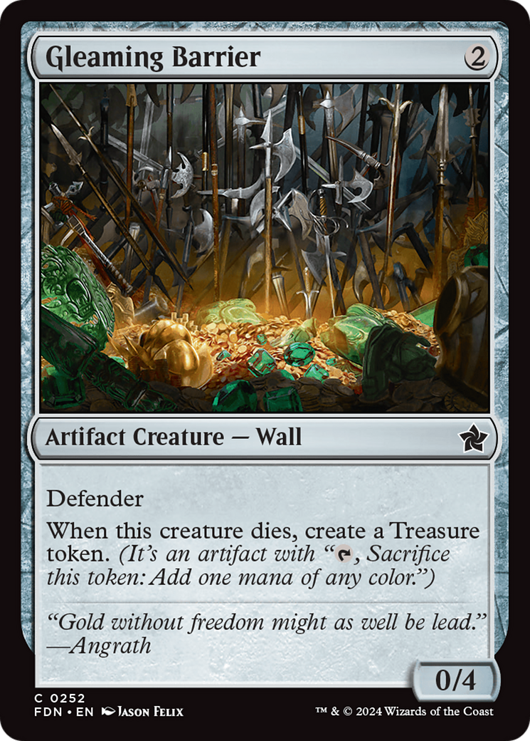 Gleaming Barrier (FDN-252) [Foundations] Foil MTG Single Wizards of the Coast