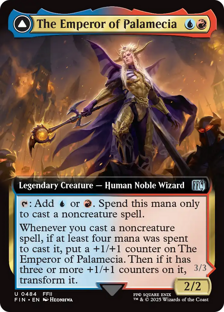 The Emperor of Palamecia // The Lord Master of Hell (FIN-484) [FINAL FANTASY] (Extended Art) Foil MTG Single Wizards of the Coast