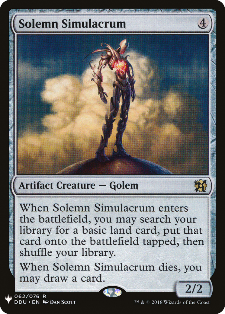 Solemn Simulacrum (LIST-062) [Mystery Booster] The List MTG Single Wizards of the Coast