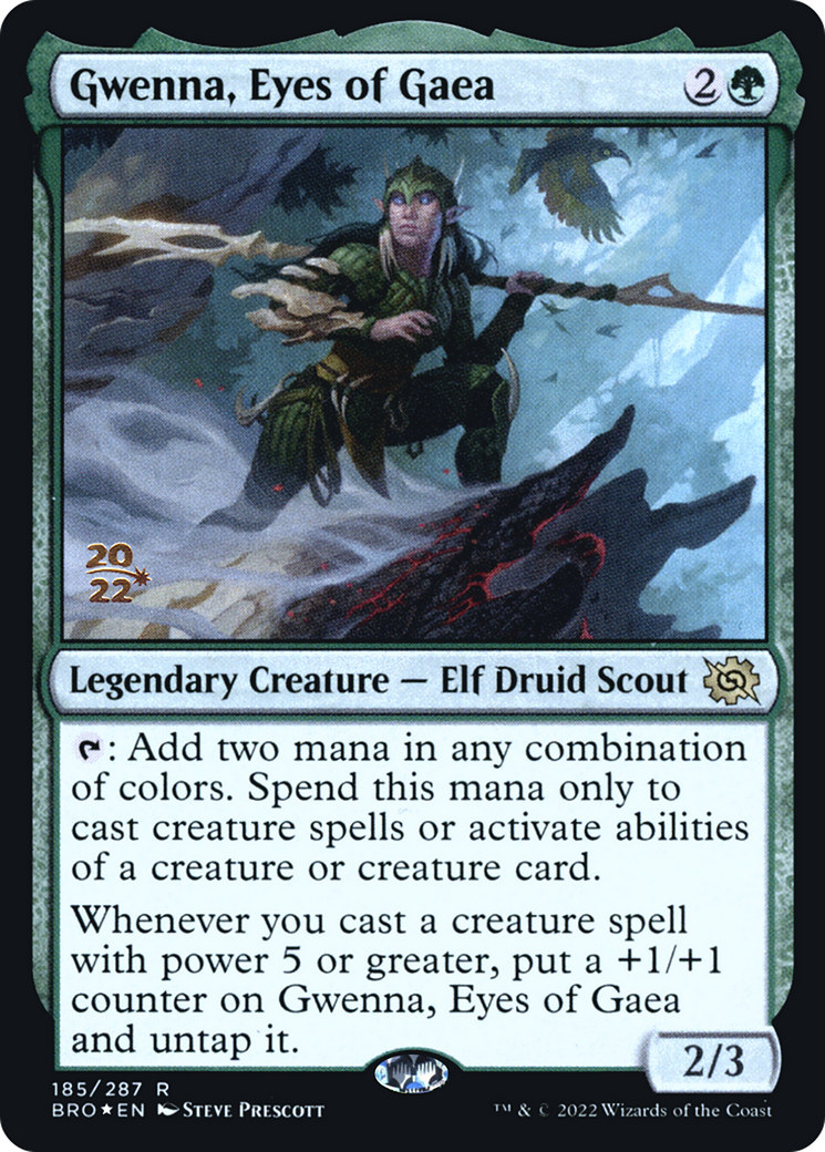 Gwenna, Eyes of Gaea (PRE-185S) [The Brothers' War Promos] Foil MTG Single Wizards of the Coast