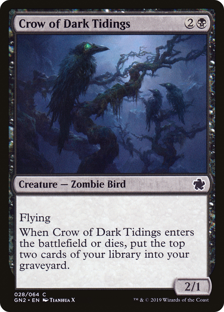 Crow of Dark Tidings (GN2-028) [Misc] Game Night 2019 MTG Single Wizards of the Coast