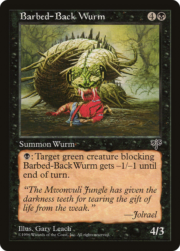 Barbed-Back Wurm (MIR-105) [Mirage] MTG Single Wizards of the Coast
