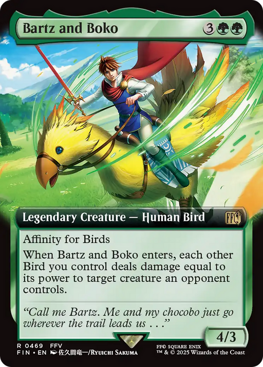 Bartz and Boko (FIN-469) [FINAL FANTASY] (Extended Art) Foil MTG Single Wizards of the Coast