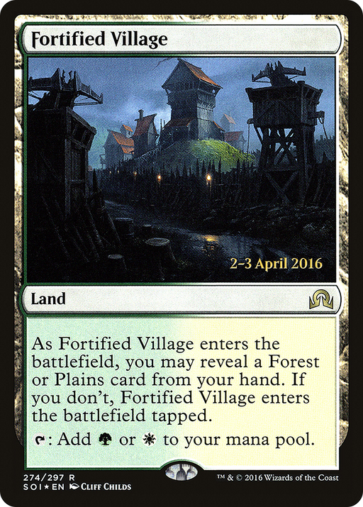 Fortified Village (PRE-274) [Shadows over Innistrad Promos] Foil MTG Single Wizards of the Coast