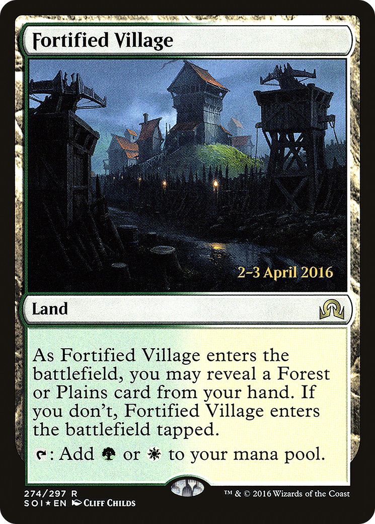 Fortified Village (PRE-274) [Shadows over Innistrad Promos] Foil MTG Single Wizards of the Coast
