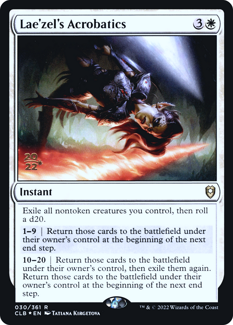 Lae'zel's Acrobatics (PRE-030) [Battle for Baldur's Gate Promos] Foil MTG Single Wizards of the Coast