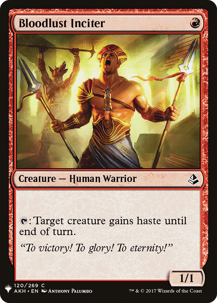 Bloodlust Inciter (LIST-AKH-120) [Mystery Booster] The List MTG Single Wizards of the Coast