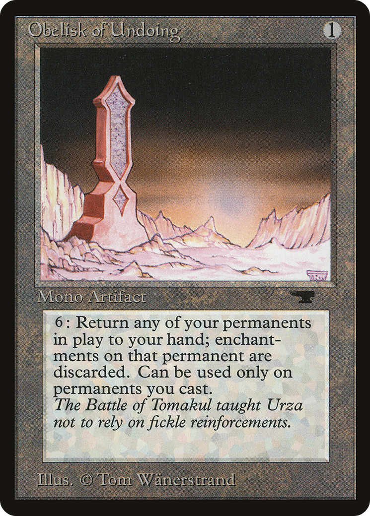 Obelisk of Undoing (ATQ-) [Oldschool] Antiquities MTG Single Wizards of the Coast