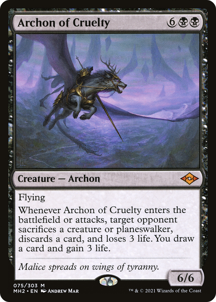 Archon of Cruelty (MH2-075) [Modern Horizons 2] MTG Single Wizards of the Coast