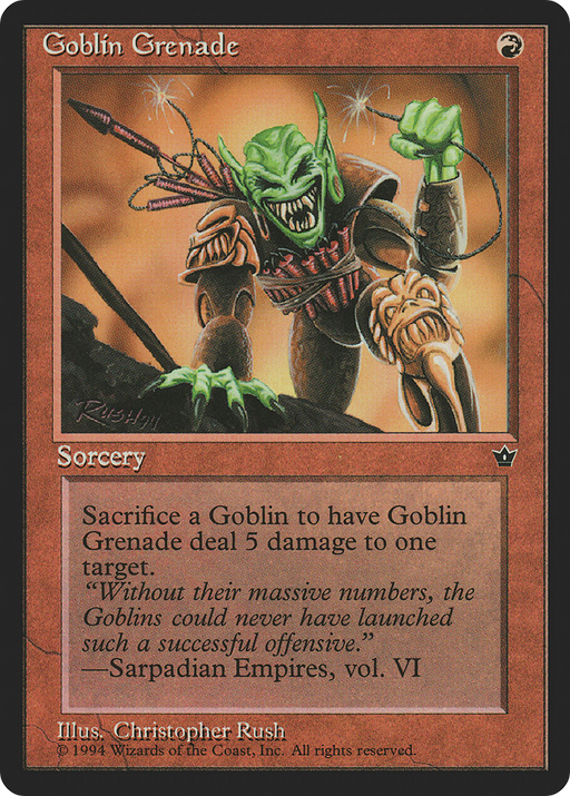 Goblin Grenade (FEM-56C) [Fallen Empires] MTG Single Wizards of the Coast