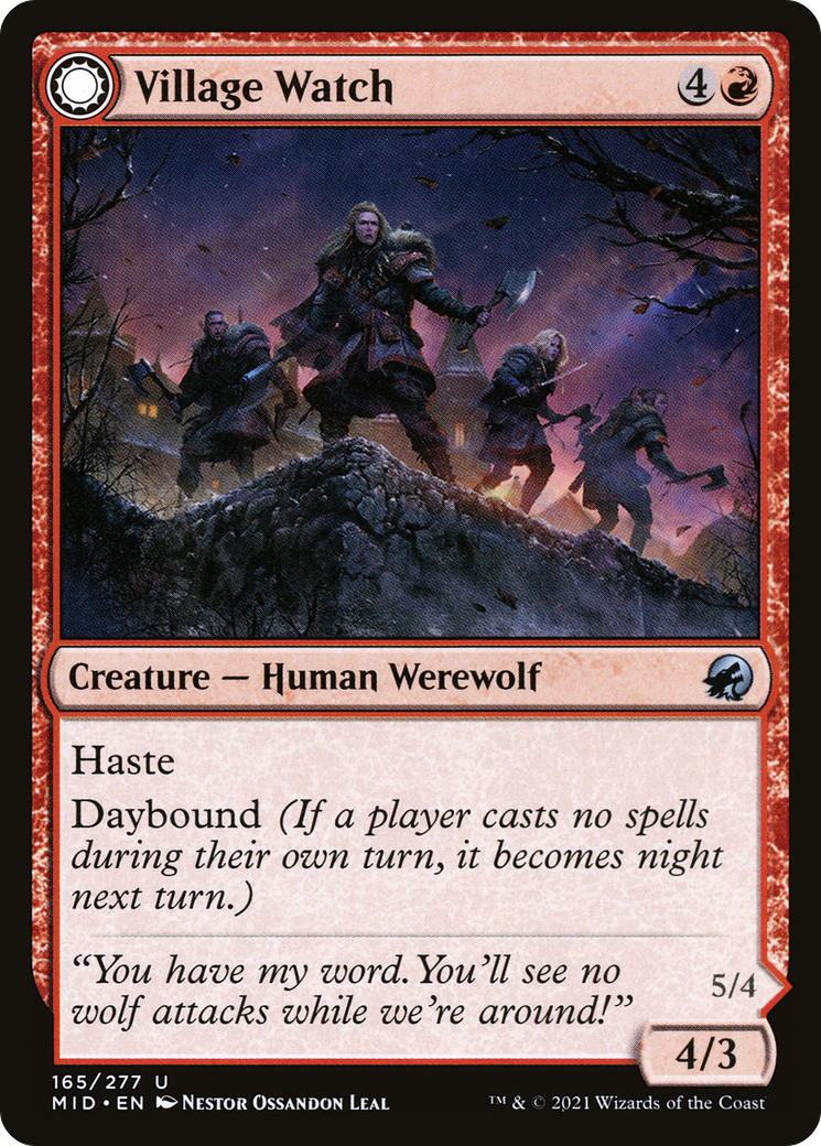 Village Watch (MID-165) [Innistrad: Midnight Hunt] Foil MTG Single Wizards of the Coast