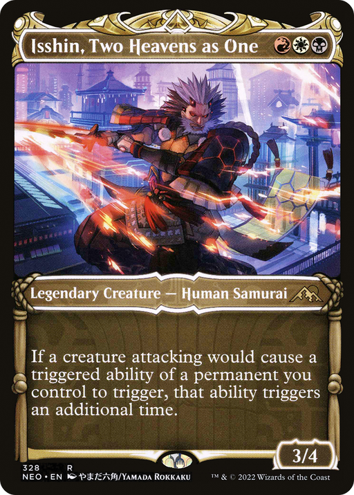 Isshin, Two Heavens as One (NEO-328) [Kamigawa: Neon Dynasty] (Showcase) MTG Single Wizards of the Coast