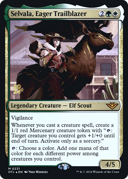 Selvala, Eager Trailblazer (PRE-231) [Outlaws of Thunder Junction Promos] Foil MTG Single Wizards of the Coast
