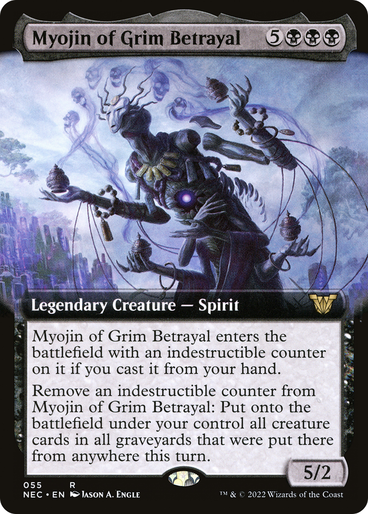 Myojin of Grim Betrayal (NEC-055) [Neon Dynasty Commander] (Extended Art) MTG Single Wizards of the Coast