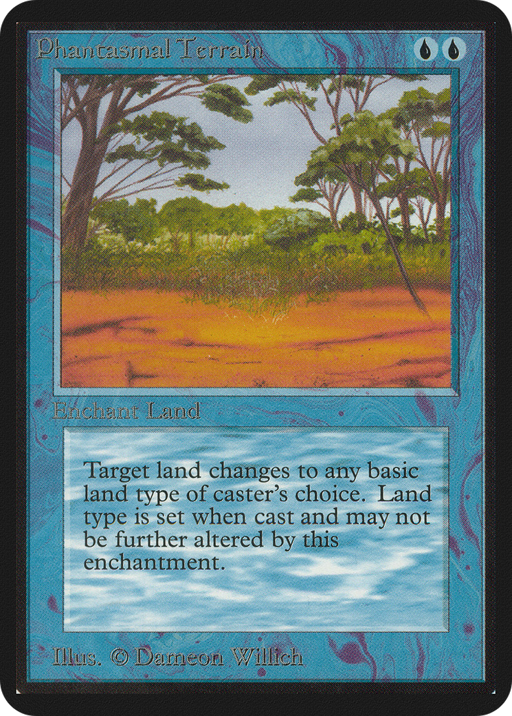 Phantasmal Terrain (LEA-068) [Oldschool] Limited Edition Alpha MTG Single Wizards of the Coast