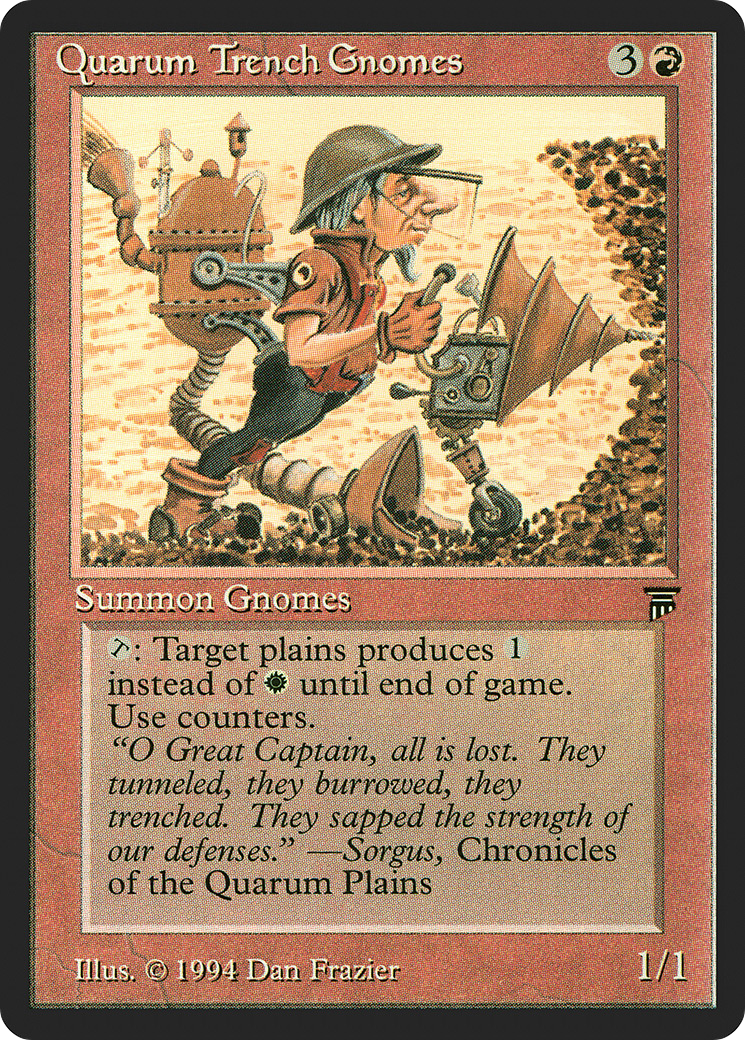Quarum Trench Gnomes (LEG-162) [Oldschool] Legends MTG Single Wizards of the Coast