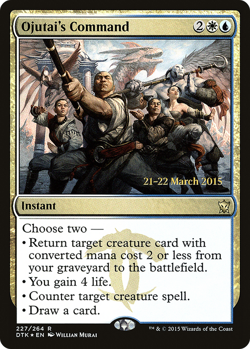 Ojutai's Command (PRE-227) [Dragons of Tarkir Promos] Foil MTG Single Wizards of the Coast