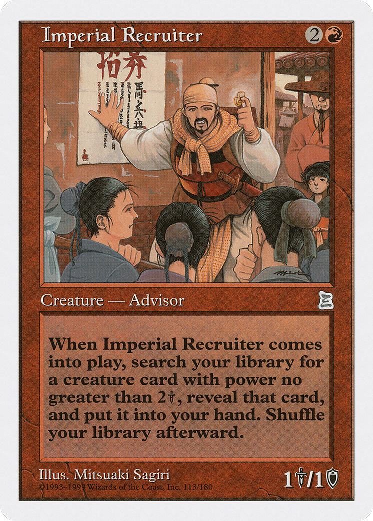 Imperial Recruiter (PTK-113) [Oldschool] Portal Three Kingdoms MTG Single Wizards of the Coast