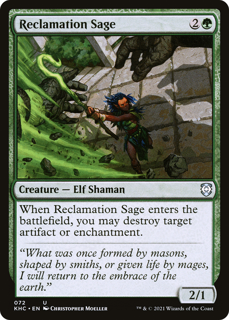 Reclamation Sage (KHC-072) [Kaldheim Commander] MTG Single Wizards of the Coast