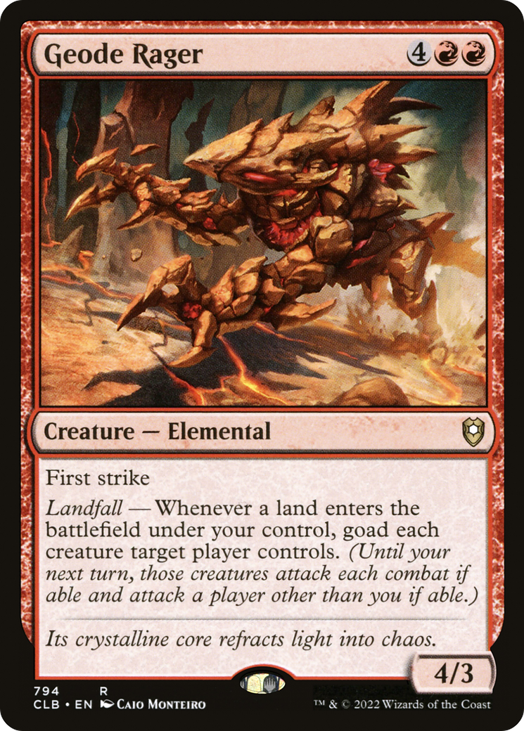 Geode Rager (CLB-794) [Commander Legends: Battle for Baldur's Gate] MTG Single Wizards of the Coast