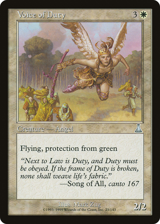 Voice of Duty (UDS-023) [Urza's Destiny] MTG Single Wizards of the Coast