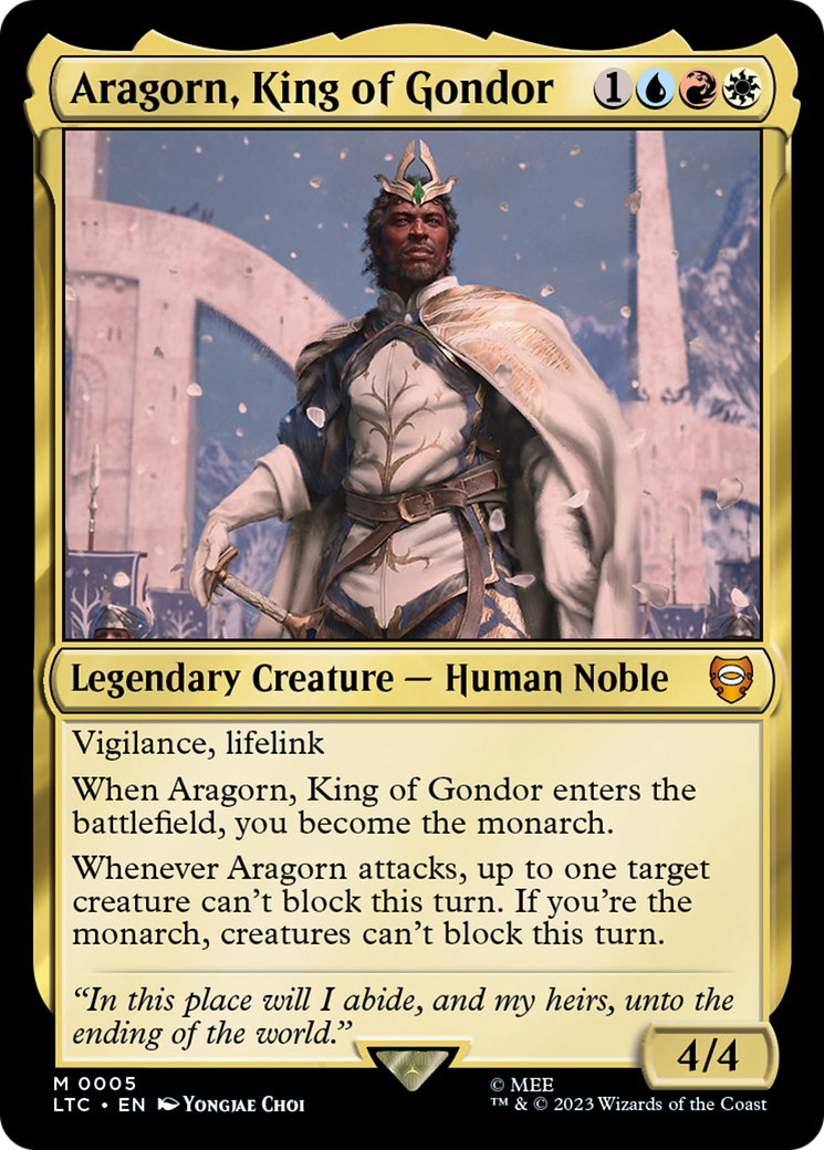 Aragorn, King of Gondor (LTC-005) [Tales of Middle-earth Commander] Foil MTG Single Wizards of the Coast