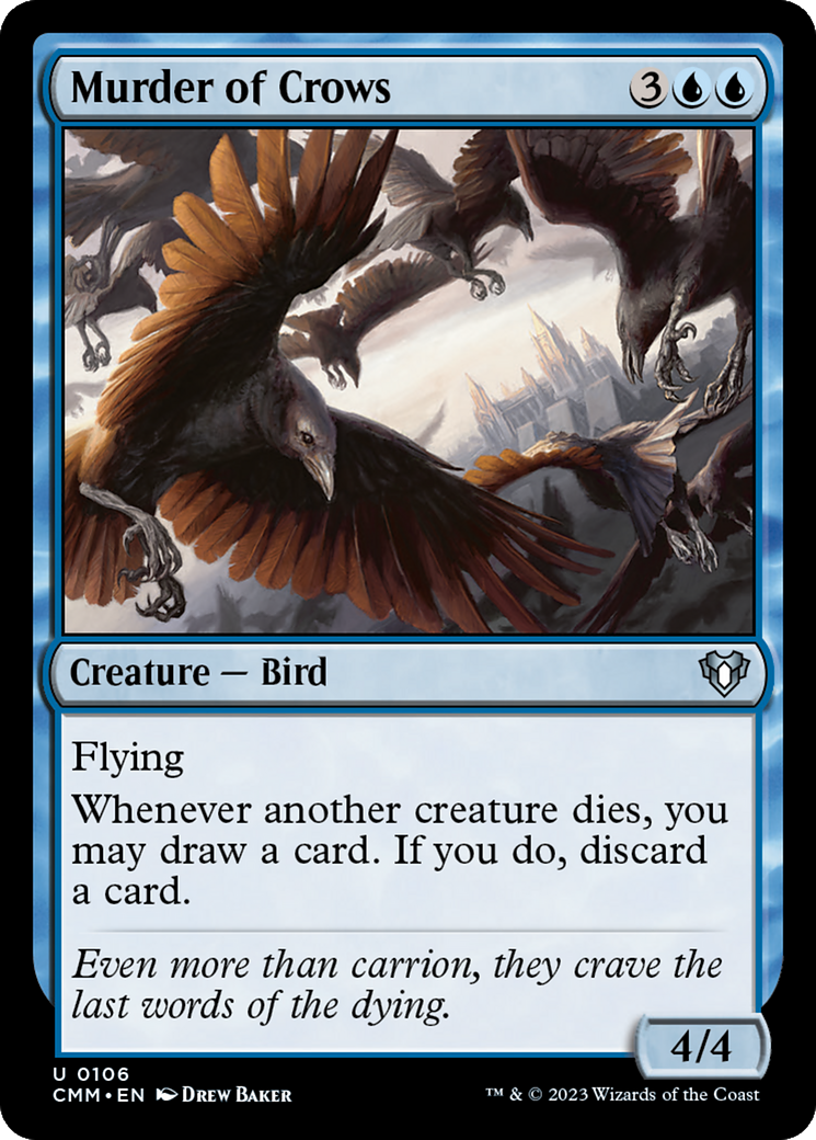 Murder of Crows (CMM-106) [Commander Masters] Foil MTG Single Wizards of the Coast
