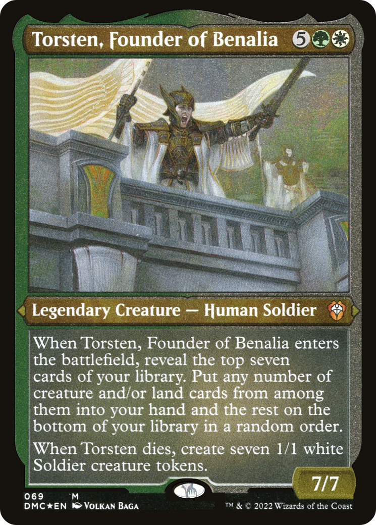 Torsten, Founder of Benalia (DMC-069) [Dominaria United Commander] Etched Foil MTG Single Wizards of the Coast