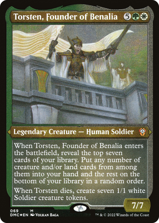 Torsten, Founder of Benalia (DMC-069) [Dominaria United Commander] Etched Foil MTG Single Wizards of the Coast