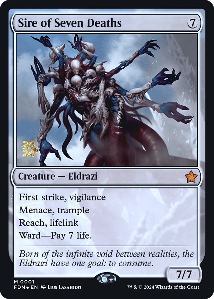 Sire of Seven Deaths (PRE-001) [Foundations Promos] Foil MTG Single Wizards of the Coast