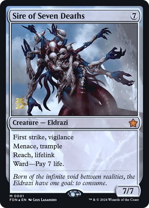 Sire of Seven Deaths (PRE-001) [Foundations Promos] Foil MTG Single Wizards of the Coast