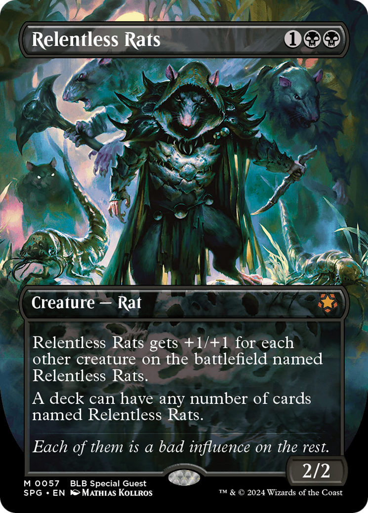 Relentless Rats (Borderless) [Bloomburrow Special Guests] MTG Single Magic: The Gathering   