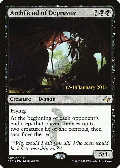 Archfiend of Depravity (PRE-062) [Fate Reforged Promos] Foil MTG Single Wizards of the Coast