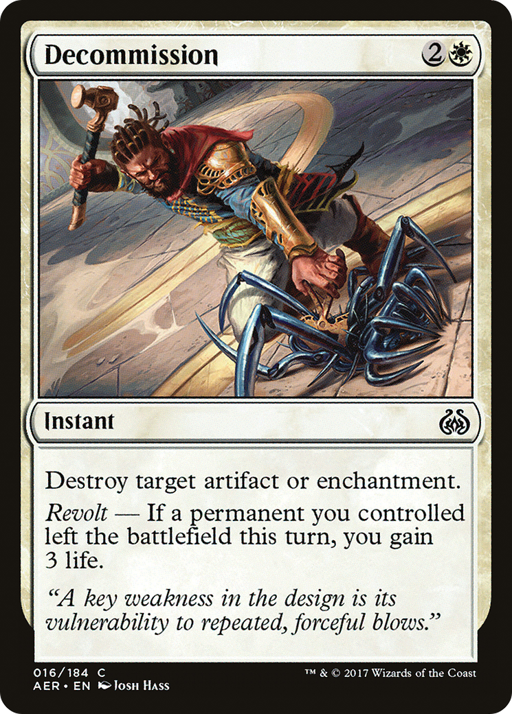 Decommission (AER-016) [Aether Revolt] MTG Single Wizards of the Coast