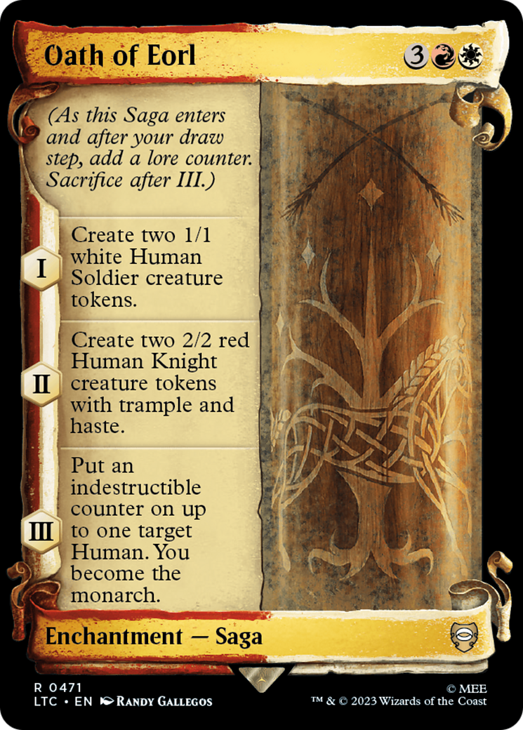 Oath of Eorl (Showcase Scrolls) (LTC-471) [Tales of Middle-earth Commander] (Showcase) Foil MTG Single Wizards of the Coast