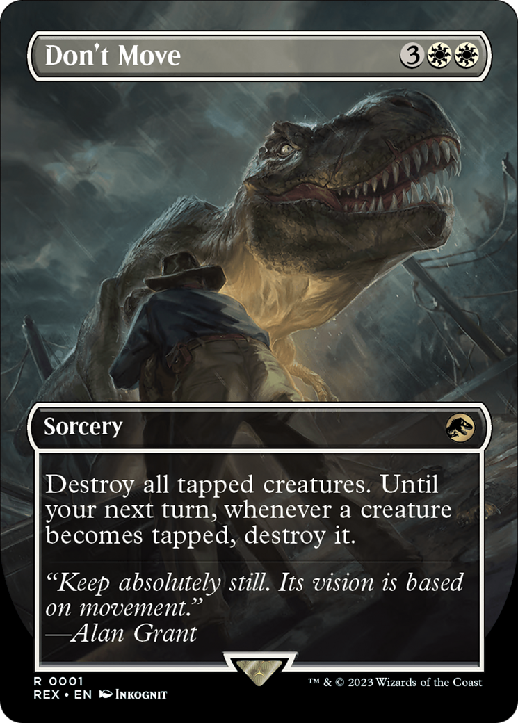Don't Move (REX-001) [Jurassic World Collection] (Borderless) MTG Single Wizards of the Coast