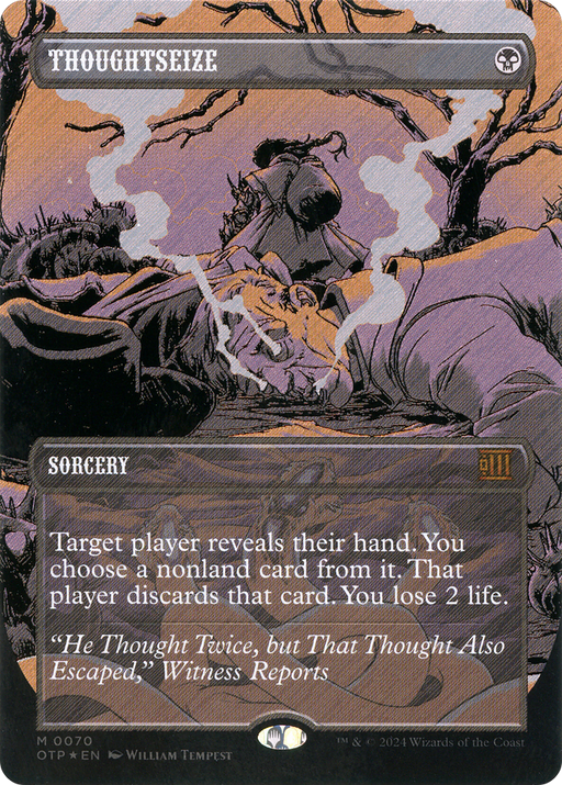 Thoughtseize (Textured Foil) (OTP-070) [Breaking News] (Borderless) Foil MTG Single Wizards of the Coast