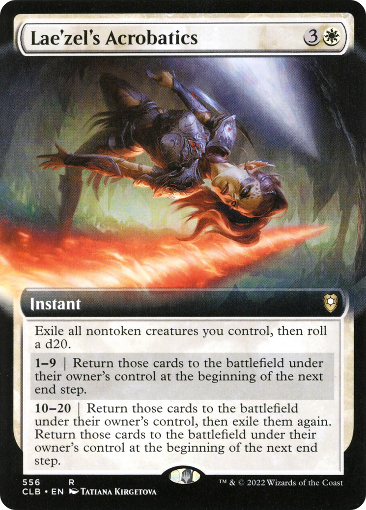 Lae'zel's Acrobatics (CLB-556) [Commander Legends: Battle for Baldur's Gate] (Extended Art) MTG Single Wizards of the Coast