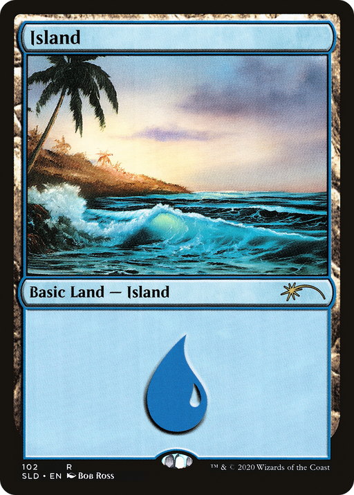 Island (102) (Bob Ross) (SLD-102) [Secret Lair] Drop MTG Single Wizards of the Coast