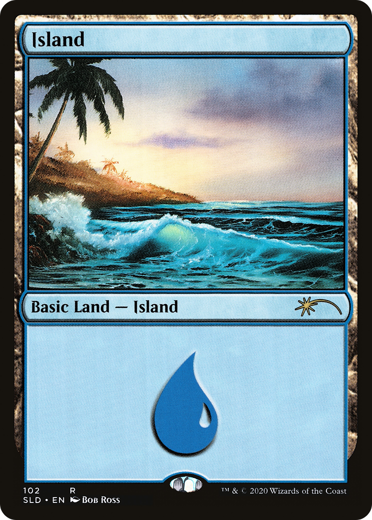 Island (102) (Bob Ross) (SLD-102) [Secret Lair] Drop Foil MTG Single Wizards of the Coast
