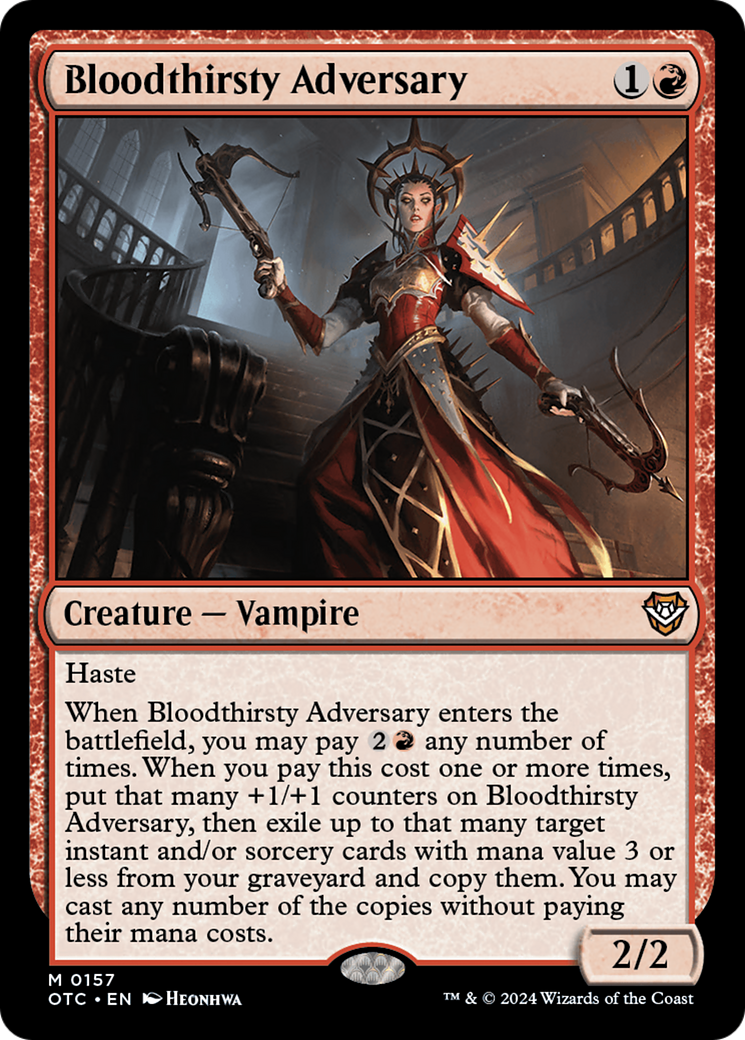 Bloodthirsty Adversary (OTC-157) [Outlaws of Thunder Junction Commander] MTG Single Wizards of the Coast