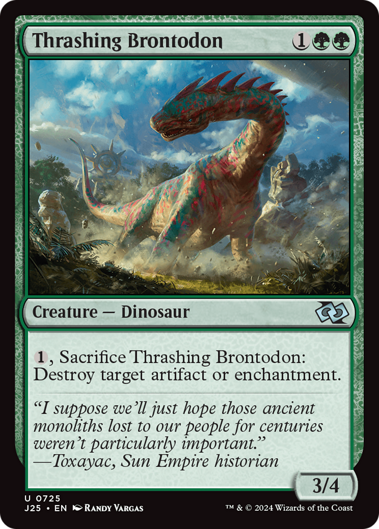 Thrashing Brontodon (J25-725) [Foundations Jumpstart] MTG Single Wizards of the Coast