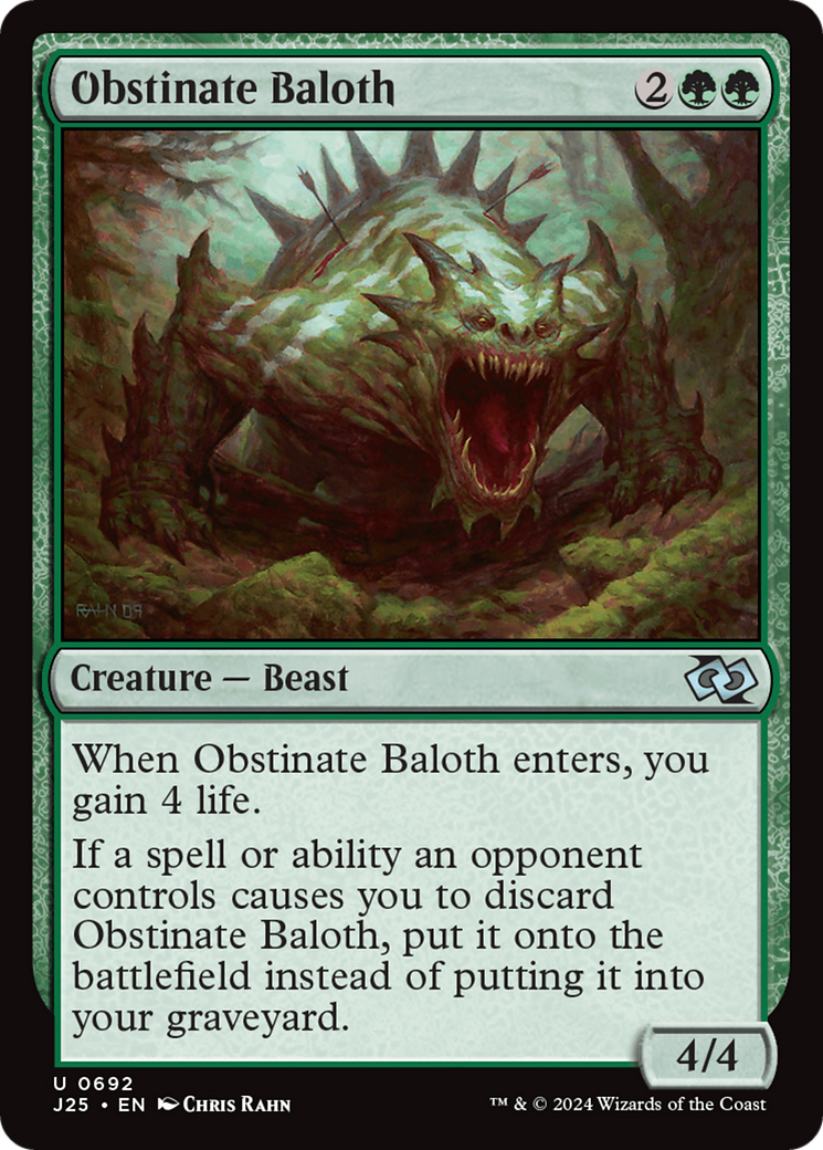 Obstinate Baloth (J25-692) [Foundations Jumpstart] MTG Single Wizards of the Coast